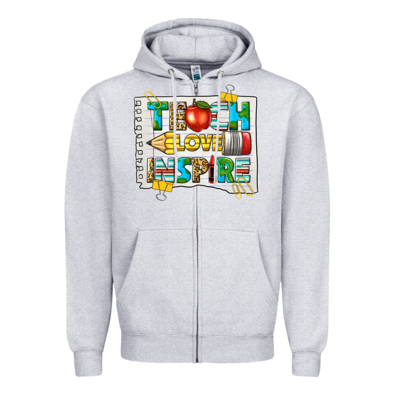 Teach Love Inspire Zipper Hoodie by texasbilliewilder | Teevron