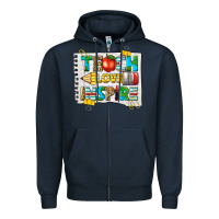 Navy teach love inspire Zipper Hoodie - texasbilliewilder