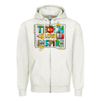 Oatmeal Heather teach love inspire Zipper Hoodie - texasbilliewilder