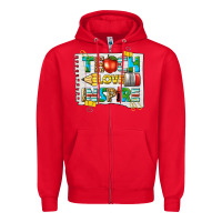 Red teach love inspire Zipper Hoodie - texasbilliewilder