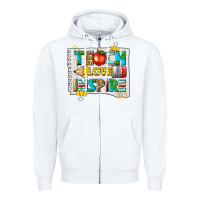 White teach love inspire Zipper Hoodie - texasbilliewilder