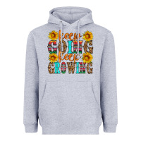 Heather Grey keep going keep growing Heavyweight Hoodie - HRA Design Shop