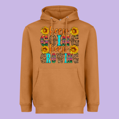 Keep Going Keep Growing Heavyweight Hoodie Designed By Hra Design Shop