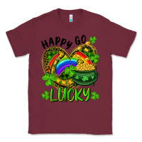 Burgundy Happy Go Lucky Pot Of Gold And Rainbow Heart Classic Tee - RanaPortraitStore