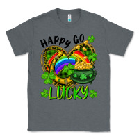 Charcoal Heather Happy Go Lucky Pot Of Gold And Rainbow Heart Classic Tee - RanaPortraitStore