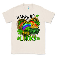 Natural Happy Go Lucky Pot Of Gold And Rainbow Heart Classic Tee - RanaPortraitStore