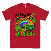 Red Happy Go Lucky Pot Of Gold And Rainbow Heart Classic Tee - RanaPortraitStore