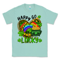 Seafoam Happy Go Lucky Pot Of Gold And Rainbow Heart Classic Tee - RanaPortraitStore