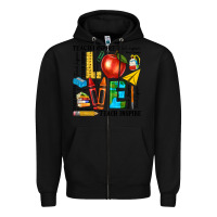 Black teach love inspire teacher Zipper Hoodie - texasbilliewilder