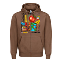 Chestnut teach love inspire teacher Zipper Hoodie - texasbilliewilder