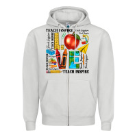 Dove Grey teach love inspire teacher Zipper Hoodie - texasbilliewilder