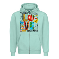 Seafoam teach love inspire teacher Zipper Hoodie - texasbilliewilder