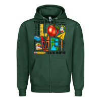 Sports Green teach love inspire teacher Zipper Hoodie - texasbilliewilder
