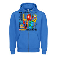 True Royal teach love inspire teacher Zipper Hoodie - texasbilliewilder