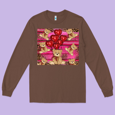 Long Sleeve Tee valentines day teddy bear tumbler
