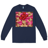 Navy valentines day teddy bear tumbler Long Sleeve Tee - RanaPortraitStore