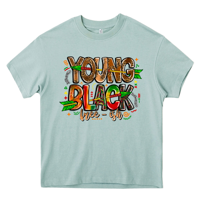 Young Black Free Ish Heavy Core Tee by CowhideDigitalArt | Teevron