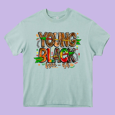 Young Black Free Ish Heavy Core Tee Designed By Cowhidedigitalart