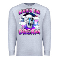 Heather Grey living the dream Premium Sweatshirt - JahusDesignShop