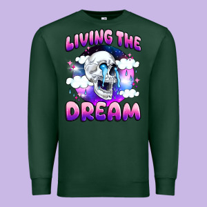 Living The Dream Premium Sweatshirt Designed By Jahusdesignshop