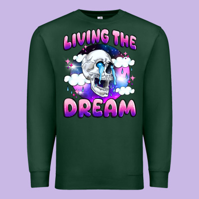 Living The Dream Premium Sweatshirt Designed By Jahusdesignshop