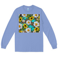 Colony Blue western daisy and sunflower Long Sleeve Tee - RanaPortraitStore