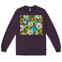 Plum western daisy and sunflower Long Sleeve Tee - RanaPortraitStore