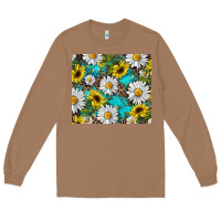 Toasted Coconut western daisy and sunflower Long Sleeve Tee - RanaPortraitStore