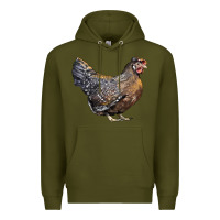 Army Green Cream Legbar Chicken Premium Hoodie - LillyAllenDesigns