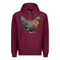 Burgundy Cream Legbar Chicken Premium Hoodie - LillyAllenDesigns
