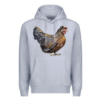 Heather Grey Cream Legbar Chicken Premium Hoodie - LillyAllenDesigns
