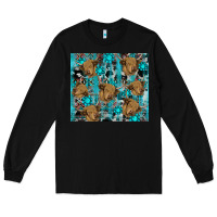 Black western aztec highland cow Long Sleeve Tee - RanaPortraitStore