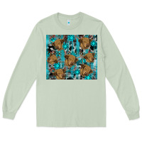 Matcha western aztec highland cow Long Sleeve Tee - RanaPortraitStore