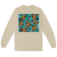 Mushroom western aztec highland cow Long Sleeve Tee - RanaPortraitStore