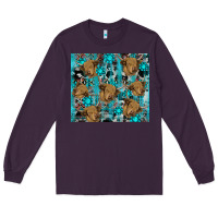 Plum western aztec highland cow Long Sleeve Tee - RanaPortraitStore