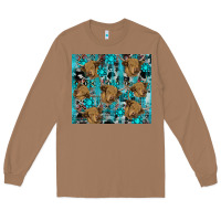 Toasted Coconut western aztec highland cow Long Sleeve Tee - RanaPortraitStore