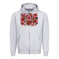 Heather Grey valentine's day sunflowers leopard cowhide background Zipper Hoodie - RanaPortraitStore