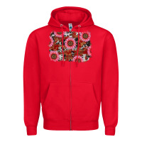 Red valentine's day sunflowers leopard cowhide background Zipper Hoodie - RanaPortraitStore