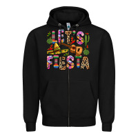 Black let s fiesta Zipper Hoodie - Zillion Design Studio