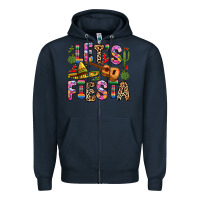 Navy let s fiesta Zipper Hoodie - Zillion Design Studio