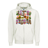 Oatmeal Heather let s fiesta Zipper Hoodie - Zillion Design Studio