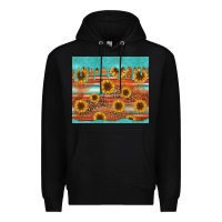 Black turquoise leopard distressed serape background tumbler Premium Hoodie - Jasminsmagicworld