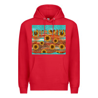 Red turquoise leopard distressed serape background tumbler Premium Hoodie - Jasminsmagicworld