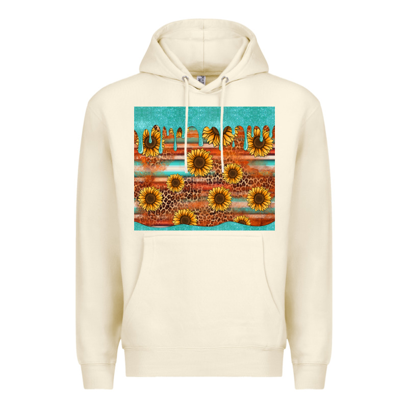 Turquoise Leopard Distressed Serape Background Tumbler Premium Hoodie by Jasminsmagicworld | Teevron