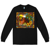 Black western horse and sunflower Long Sleeve Tee - RanaPortraitStore