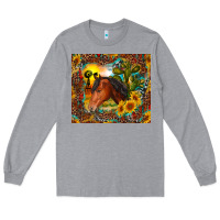 Heather Grey western horse and sunflower Long Sleeve Tee - RanaPortraitStore