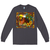 Smoke western horse and sunflower Long Sleeve Tee - RanaPortraitStore