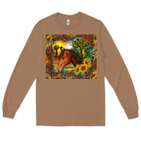 Toasted Coconut western horse and sunflower Long Sleeve Tee - RanaPortraitStore