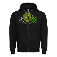 Black st patricks day shamrock gold Zipper Hoodie - RanaPortraitStore