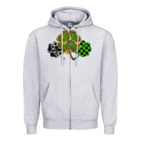 Heather Grey st patricks day shamrock gold Zipper Hoodie - RanaPortraitStore